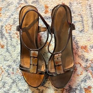 Madeline Stuart Dark Brown Sandals with Buckle Detail